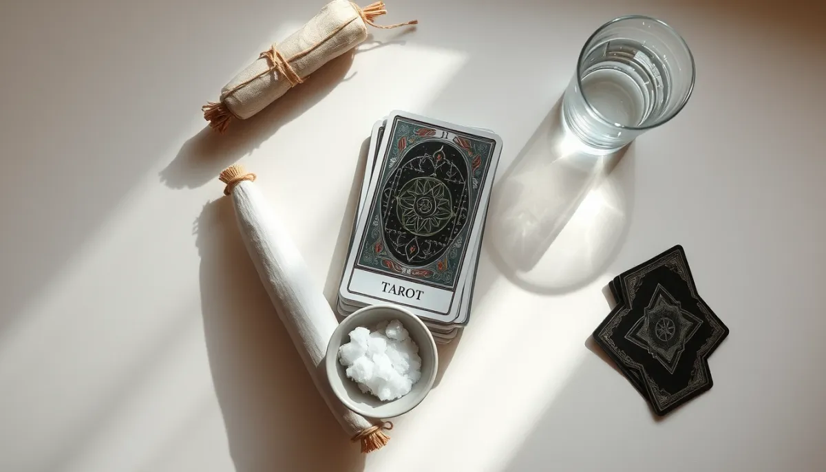 Préparation d'une séance de voyance amour avec des objets rituels