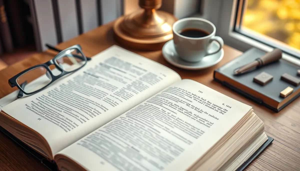 Livre de droit ouvert sur un bureau avec des lunettes, symbolisant les fondements juridiques du remboursement