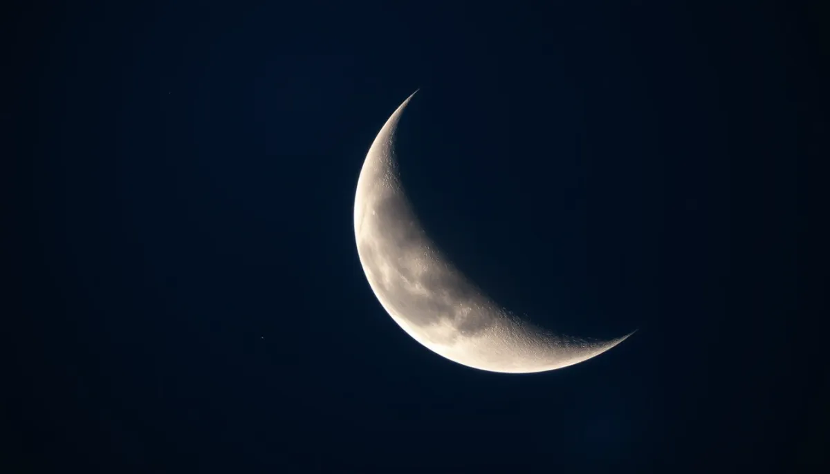 Croissant de Lune dans un ciel étoilé, représentant la Lune en astrologie